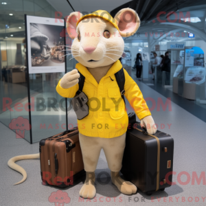 Yellow Rat mascot costume...