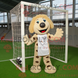 Beige Soccer Goal maskot...