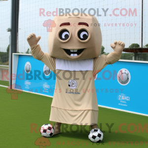 Beige Soccer Goal maskot...