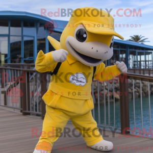 Yellow Dolphin mascot...