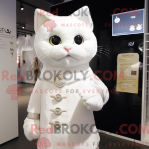 Hvit katt maskot...