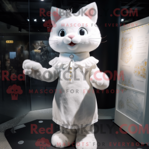 Hvid kat maskot kostume...