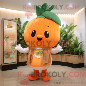 Oranje raap mascottekostuum...