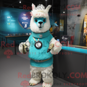 Turquoise Llama mascot...