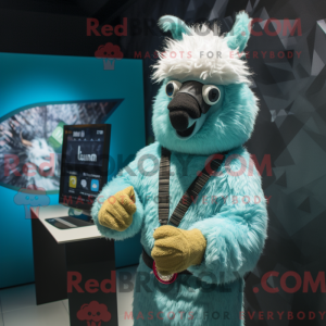 Turquoise Llama mascot...