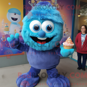 Blue Cupcake mascot costume...