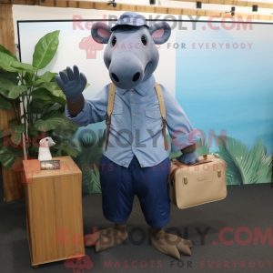 Navy Tapir maskot kostume...