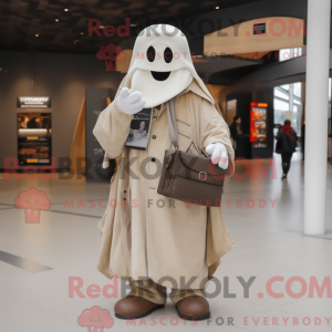 Tan Ghost mascot costume...