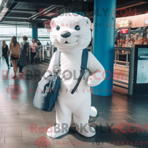 White Otter maskot kostume...