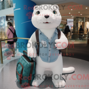 White Otter maskot kostyme...