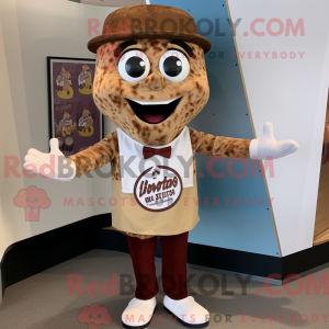 Brown Pizza Slice mascot...