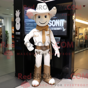 White Cowboy mascot costume...