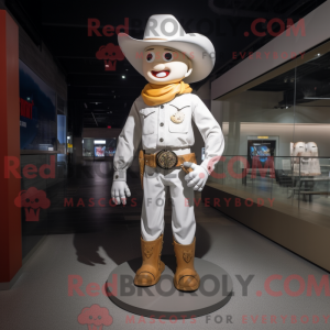 Hvid Cowboy maskot kostume...