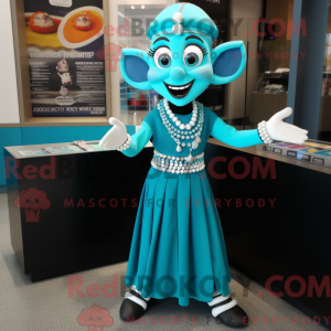 Turquoise Mime mascot...