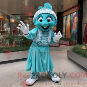 Turquoise Mime mascot...
