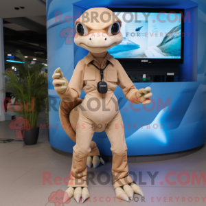 Beige Dimorphodon maskot...