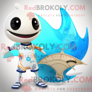 Tan Manta Ray mascot...