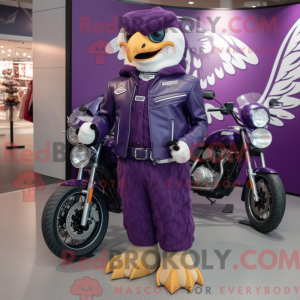 Purple Eagle mascot costume...