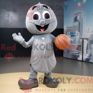 Gray Basketball Ball mascot...