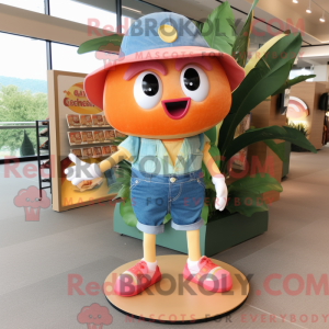 Peach Ray mascot costume...