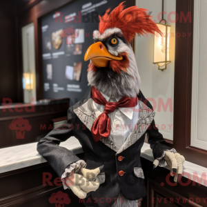 Rostroter Hahn Maskottchen...