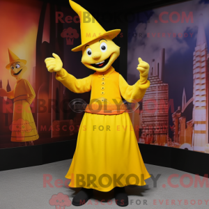 Mascotte de magicien jaune...