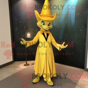 Mascotte de magicien jaune...