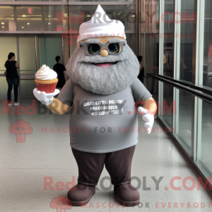 Gray Cupcake mascot costume...