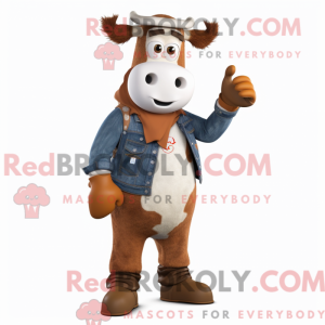 Rust Hereford Cow maskot...