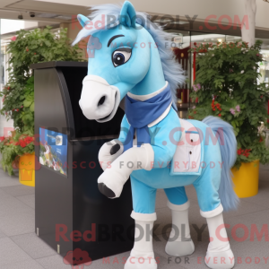Sky Blue Horse maskot...