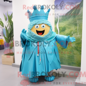 Cyan King maskot kostume...