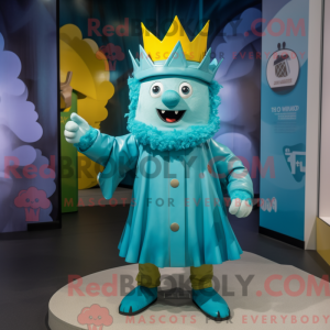 Cyan King maskot kostume...