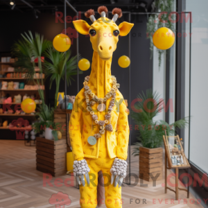 Lemon Yellow Giraffe mascot...