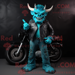 Turquoise Devil mascot...