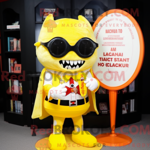 Gul vampyr maskot kostume...
