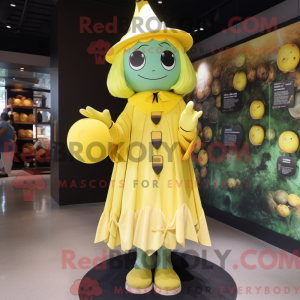 Lemon Yellow Witch mascot...