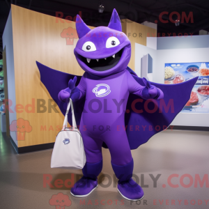 Lila Manta Ray Maskottchen...