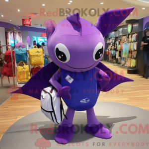 Purple Manta Ray mascot...