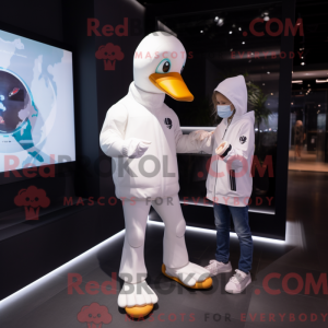 White Goose mascot costume...