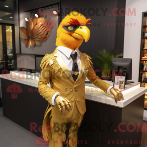 Guldfasan maskot kostume...