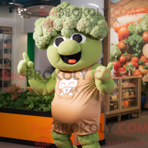 Tan Broccoli maskot kostume...