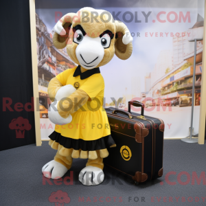 Gold Ram mascot costume...