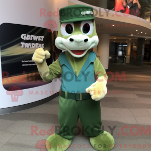 Green Weasel maskot kostume...