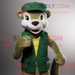 Green Weasel maskot kostume...