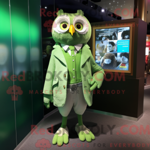 Lime Green Owl mascot...