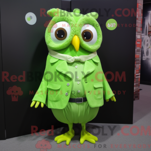 Lime Green Owl mascot...