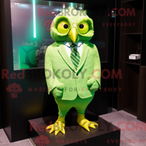 Lime Green Owl mascot...