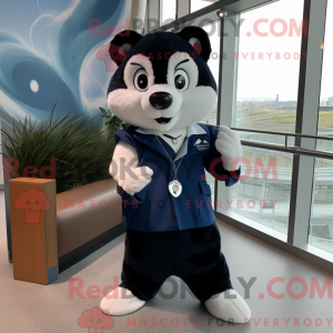 Navy Skunk mascot costume...