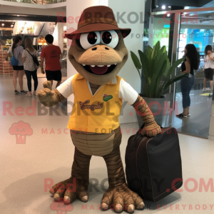 Brun krokodille maskot...