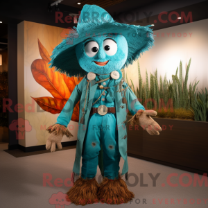Turquoise Scarecrow mascot...